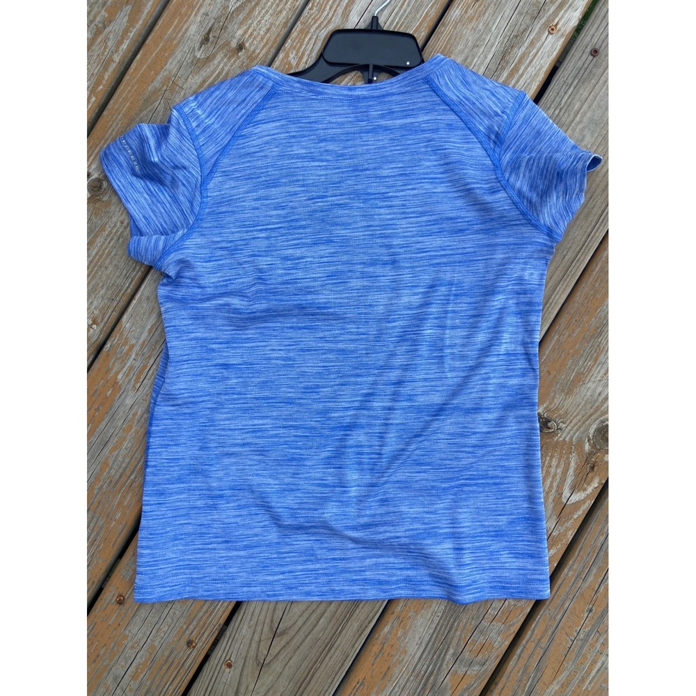 Columbia Omni-Freeze Womens Medium Blue Space Dye V-Neck Athletic T-Shirt - Picture 8 of 8